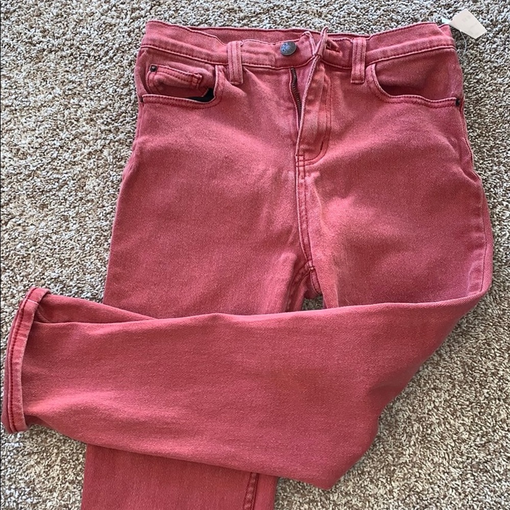 BDG Washed Red Denim Capris